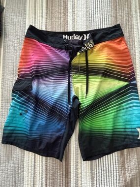Hurley Multicolor Gradient Stripe Boardshorts